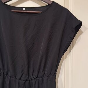 NWOT black tiered dress with cap sleeves